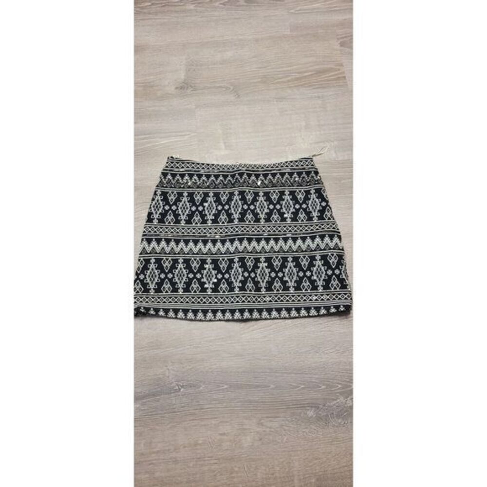Atmosphere Women's Black White Beaded Mini Skirt UK Size 12 US Size 8